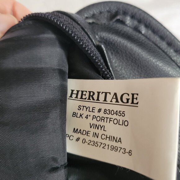 Heritage Portfolio bag Vinyl Zipper Top 3 section pockets briefcase soft sided - Picture 13 of 15